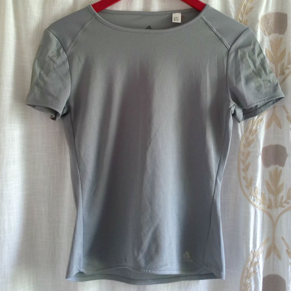 adidas Gray Energy Running Climacool Sports T Shirt XS